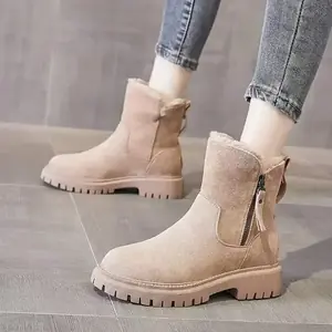 حذاء ثلج مخملي سميك للنساء ، حذاء دافئ ، كاجوال ، مقاس 35-42 ، شتاء ، جديد