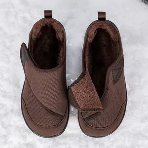 الشتاء الفراء مبطن صندوق واسع تو أحذية مفتوحة لكبار السن الرجال النساء أحذية مرضى السكري تورم القدم الدهون جراحة العظام أروح الورم