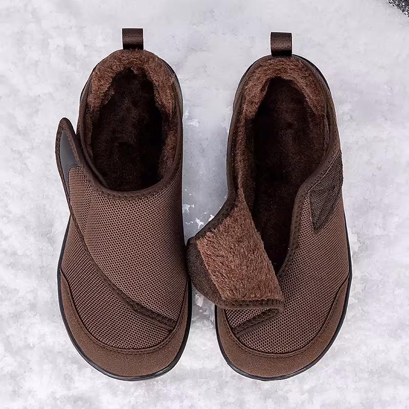 الشتاء الفراء مبطن صندوق واسع تو أحذية مفتوحة لكبار السن الرجال النساء أحذية مرضى السكري تورم القدم الدهون جراحة العظام أروح الورم