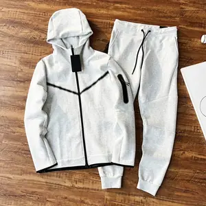 سترة رجالية بقصة ضيقة مع قلنسوة عالية الجودة للرجال رياضية TECH FLEECE Winder سترة مجموعة هوديي مجموعة علوية