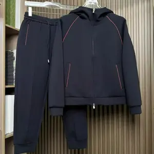 BC ملابس رجالية إيطالية الخريف والشتاء جديد الرجال نمط المال القديم موضة بدلة رياضية غير رسمية مقنعين سترة قطعتين مجموعة