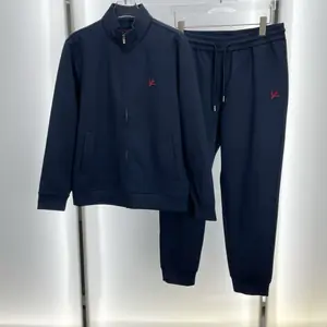 BLSK CPRT ملابس رياضية القطن مجموعة الرجال 2025 سميكة الخريف الشتاء جديد الرياضة مريحة جودة الموضة سستة الأزرق حجم M-3XL