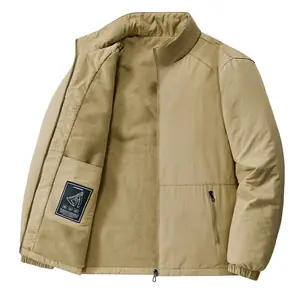 سترة صوف للرجال سترة سميكة ودافئة للخريف والشتاء سترة رياضية خارجية مقاومة للرياح ملابس رجالية غير رسمية