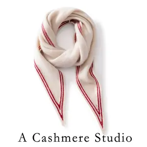 جديد 100 الكشمير متماسكة مثلث وشاح وشاح دافئ بلون مخطط الربيع والخريف وشاح متعدد الوظائف لينة وأنيقة