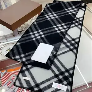 BR وشاح شال الراقية على الوجهين منقوشة وشاح من الصوف وشاح وشاح لينة ومريحة وشاح طويل للرجال والنساء