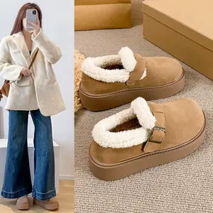 أحذية ثلج شتوية مبطنة بالصوف، أحذية قطنية نسائية كاجوال، أنيقة ومتعددة الاستخدامات، أحذية كاجوال خارجية، 11188