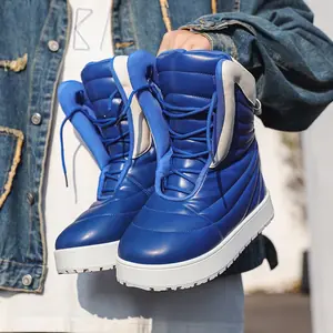 أحذية Chukka للرجال في الهواء الطلق مقاومة للبرد أحذية الثلوج الرجالية الدافئة لينة عدم الانزلاق ارتداء مقاومة وحيد موضة سميكة القاع أحذية طويلة