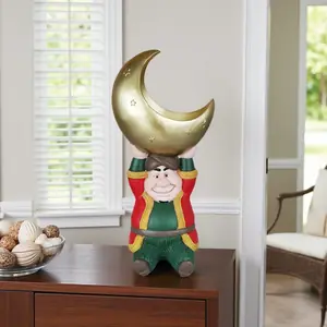 9.5 بوصة تخزين القمر ديكور الحياة المنزلية شخصية الشرق الأوسط نحت تخزين المجوهرات المكتبية