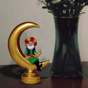 قطعة واحدة من تمثال هلال القمر الراتنج الكلاسيكي مع موضوع رمضان - لا حاجة للكهرباء لهجة زخرفية لأنواع الغرف المختلفة،