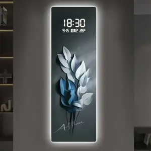 ساعة إلكترونية منزلية، أضواء تزيين غرفة المعيشة، لوحات معلقة للممر، فاخرة خفيفة، جداري على مدار الساعة