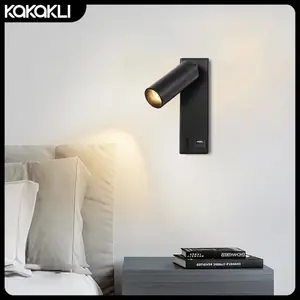 مصباح حائط حديث مدمج وقادر للدوران من الحديد LED ، مصباح قراءة ، غرفة نوم ، بجانب السرير ، دراسة ، داخلي ، تركيبات إضاءة زخرفية ، 3 وات
