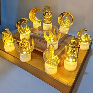 1/2/3 قطعة عيد مبارك أضواء LED القمر ستار القلعة رمضان الديكور الإسلام مسلم مهرجان حفلة كريم الأضحى ديكور المنزل