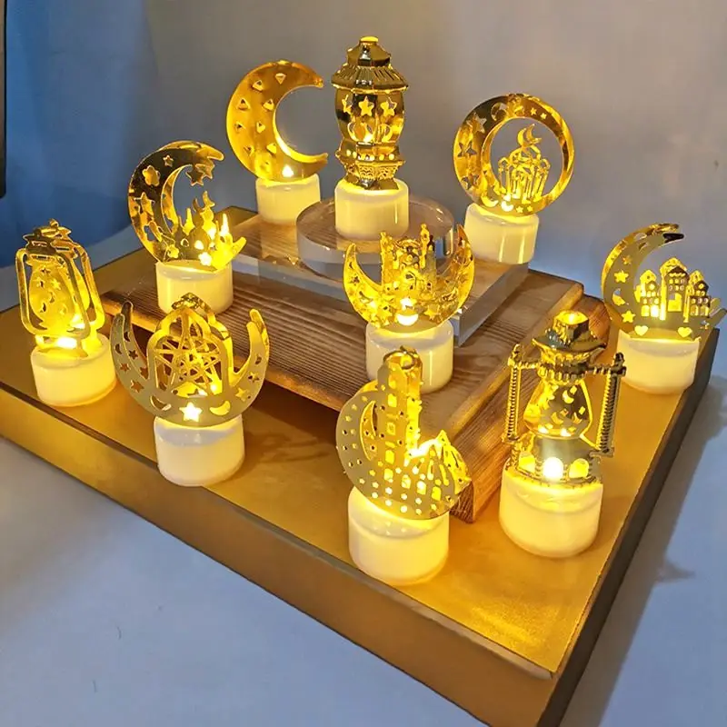 1/2/3 قطعة عيد مبارك أضواء LED القمر ستار القلعة رمضان الديكور الإسلام مسلم مهرجان حفلة كريم الأضحى ديكور المنزل