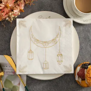 20 مناديل مطبوعة ملونة بأنماط قمر، مناسبة للمطاعم والمطابخ وحفلات الزفاف وأعياد الميلاد وحفلات رمضان