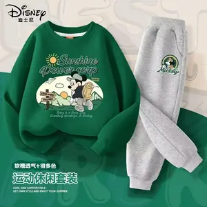 الخريف طفلة الصبي الملابس مجموعة الأطفال ديزني ميكي الطباعة البلوز بلوزات وسراويل أسفل 2 قطعة بدلة رياضية قطنية