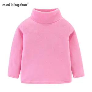 Mudkingdom للجنسين الاطفال الصوف قمصان للفتيات طويلة الأكمام بلايز الفتيان الياقة المدورة عالية طوق لينة الدافئة الخريف الشتاء بلايز