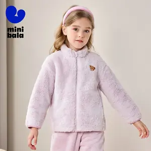 معطف Mini Bala Homewear للأطفال 2025 ملابس نوم من الصوف قابلة للعكس للأولاد والبنات يمكن ارتداؤها في الهواء الطلق
