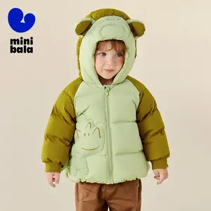 سترة صغيرة بغطاء للرأس على شكل حيوانات للأطفال من Balabala، معطف شتوي ناعم مقاوم للرياح ومقاوم للماء للأطفال