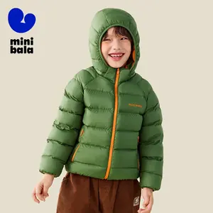 سترة صغيرة من Balabala للأطفال ذات ألوان متعددة مقاومة للرياح ومقاومة للماء وغطاء للرأس قابل للفصل معطف شتوي منتفخ