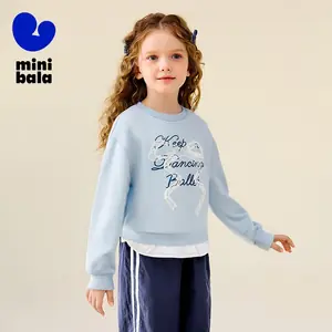 سترة ميني بالا للفتيات بقلنسوة لخريف 2025، بلوزة مريحة فضفاضة قابلة للتمدد للأطفال غير قابلة للتشوه