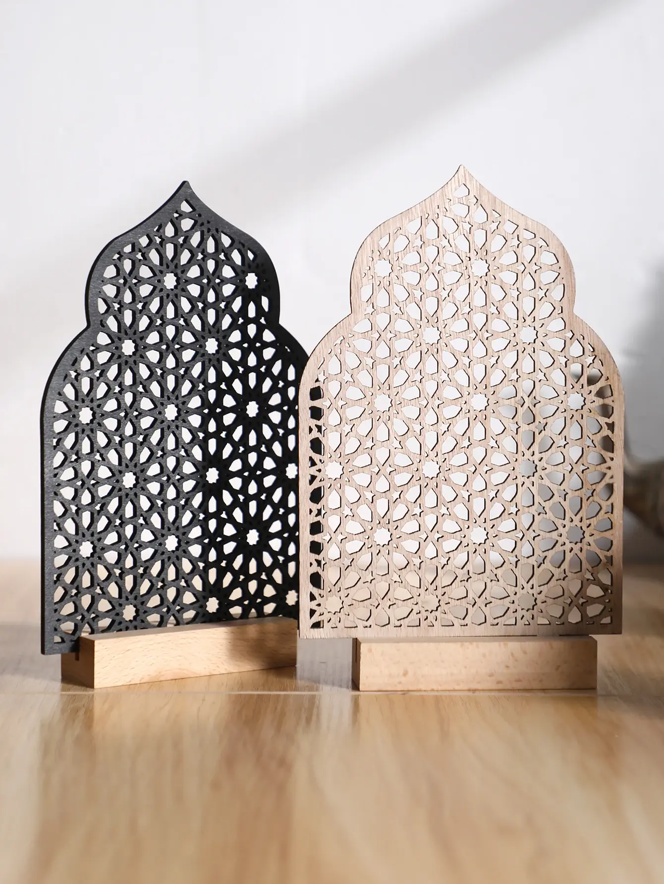 زينة رمضان الخشبية المجوفة للطاولة، ديكورات عيد مبارك ورمضان كريم، هدايا وزينة للعطلات الإسلامية