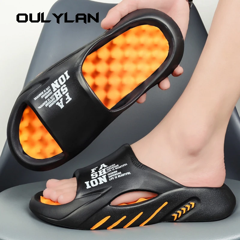 شبشب تدليك Oulylan للرجال ، صنادل داخلية وخارجية ، أحذية شاطئ كاجوال ، شبشب بنعل ناعم ، شبشب